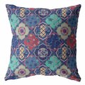 Homeroots 20 in. Trellis Indoor & Outdoor Throw Pillow Navy & Red 412250